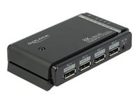 Delock Displayport 1.4 Switch 2 X 2 Displayport In To 1 X 2 Displayport Out 8K - Video-/Ljudomkopplare - Skrivbordsmodell