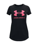 Under Armour Girls Girl's UA Sportstyle Graphic T-Shirt in Black Cotton - Size 7-8Y