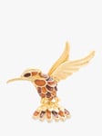 Susan Caplan Vintage Rediscovered Gold Plated Enamel Colibri Hummingbird Brooch, Gold, Dated Circa 1990s