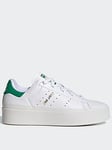adidas Originals Stan Smith Bonega Shoes - White/Green, White/Green, Size 9.5, Women