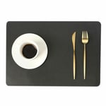 4-pack bordsunderlägg i konstläder rektangulär svart 43x30cm svart
