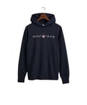 Gant Mens hoodie - Blue/Navy Cotton - Size X-Large