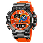 STRYVE S8025 Sports Night Light Elektroninen vedenpitävä kello Monitoiminen opiskelijakello (oranssi) 