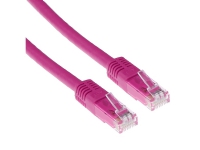 ACT Pink 15 meter U/UTP CAT6A patch cable with RJ45 connectors