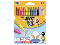 Bic Kids Plastidecor, 12 Styck, Svart, Blå, Brun, Guld, Grön, Ljusblå, Ljusgrön, Orange, Rosa, Röd, Violett, Gul, 12 Färger