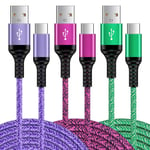 USB C Charger Cable Type C, 6FT 3Pack Samsung Type C Fast Charger Cable, USB C C