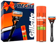 Gillette Fusion 5 Precise Razor Shaving Gift Box Set + Sensitive Shave Gel 200ml