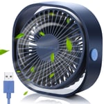 SMARTDEVIL Desk Fan,USB Desk Fan,Noiseless USB Fan,3 Speeds Desk Desktop Table Cooling Fan with USB-Powered,Strong Wind,Quiet Operation,for Home Office (Navy Blue)