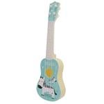 Ukulele Gitarrleksaker Plastukulele Musikinstrument Leksak med 4 Strängar för Barn Blå