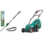 Bosch 06008B3001 Cordless Telescopic Hedge Trimmer UniversalHedgePole 18 (Without Battery and Charger) & Rotak 34R Electric Lawnmower (1300 W, Cutting width: 34 cm, In carton packaging)