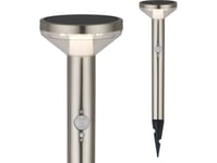 Maclean Solar Led Lamp, With Sensor, 3 Modes, Hammer, Li-Ion 18650, Ip44, 3,7V, 1200 Mah, Chrome Matt, Mce465 C/M