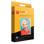 Kodak 2"x3" Premium Zink Photo Paper (20 Sheets) Compatible with Kodak Smile, Ko