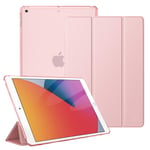 FINTIE Case for iPad 9th Generation 2021/ iPad 8th Generation 2020/ iPad 7th Generation 2019, 10.2-inch Lightweight Slim Shell Stand with Translucent Frosted Back Cover, Auto Wake/Sleep, Rose Gold