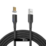 Gen10 Micro USB Câble de Charge Rrapide Magnétique en Nylon Tressé avec Del Latérale Compatible avec Périphérique Android(2m / 1 Pack Noir)