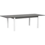 Table de Jardin Extensible 168 / 248 x 100 cm en Aluminium Gris et Blanc de Design Moderne pour Extérieur de Style Contemporain Beliani
