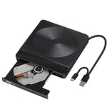 Lecteur de disque externe, USB C 3.0 et type-c, lecteur CD DVD pour MacBook Windows, ordinateur portable, ordinateur de bureau, ordinateur portable
