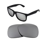 NEW POLARIZED CUSTOM SILVER ICE LENS FIT RAY BAN WAYFARER 2132 58mm SUNGLASSES