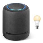 Echo Studio + TP-Link Tapo smart bulb (B22), Works with Alexa