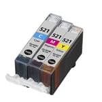 Tri-Colour Ink Cartridge For Canon MP630 MP640 MP980 MP990 MX860 MX870 CLI-521