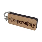 Conservatory Engraved Wooden Keyring Keychain Key Ring Tag