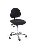 Global Office chair with euromatic seat mechanism and easy-running castors - black wool