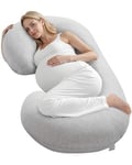 VEVOR Coussin de Grossesse, Forme C, Oreiller de Maternité pour Tout Corps, Oreiller Soutien Ergonomique Doux Respirant avec Housse Amovible Lavable, pour Dormir, Soulager Dos, Ventre, Hanches, Jambes