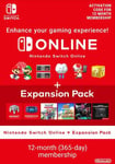 Nintendo Switch Online 12 Month Individual Membership + Expansion Pack eShop Key EUROPE