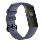 Fitbit Charge 3 geometriskt mönstrat utbytbart klockarmand av mjukt silkonplast med klassiskt lås - Svart/ Blå