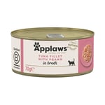 30 % rabatt! 18 x 70 g Applaws våtfoder katt  - I buljong: Tonfiskfilé  & räkor