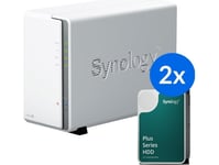 Synology Ds223j /24T | 2-Bay Nas-Server I Ie Med 24Tb Total Lagring, Tower