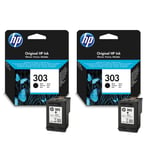 2x Original HP 303 Black Ink Cartridges For TANGO Inkjet Printer