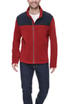 Tommy Hilfiger Men's Classic Zip Front Polar Fleece Jacket, Navy/Red, L