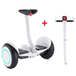 QINGMM Hoverboard,Smart Electric Self Balancing Scooter,with Bluetooth Speaker And LED Lights, Leg Control And Hand Control,for Adult And Kids,White,Leg control