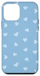 iPhone 12 mini Blue Small Heart Pattern Cute Cool Pretty Hearts Love Design Case
