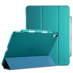 ProCase for 10.9 Inch iPad Air 5 2022 / iPad Air 4 2020, Flexible Soft TPU Back Smart Shell Stand Protective Case with Pencil Holder -Emerald