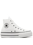 Converse Womens Lift Wide Foundation High Tops Trainers - White/Black, White/Black, Size 8, Women
