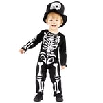 amscan 9914822 Déguisement de petit squelette pour enfant - Costume d'Halloween pour filles et enfants - Cosplay (2-3 ans)