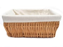 Wider Large Big Deep Lined Kitchen Wicker Storage Basket Xmas Hamper Basket Natural,Small 34x22x16cm