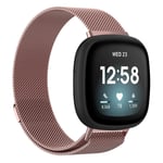 Milanese Loop Armband Fitbit Versa 4/Sense 2 Rosa (Storlek: S)