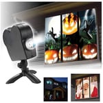 Jul- och Halloween-projektor med holografisk effekt för fönster - LED-projektor black