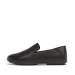 Fitflop Women's Allegro Crush-Back Leather Loafers Flat, All Black, 4.5 UK