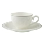 Villeroy & Boch Gray Pearl Kaffe/Tekopp Med Skål Hvit Benporselen