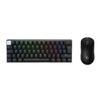 Logitech G PRO X 60 LIGHTSPEED Wireless Gaming Keyboard, Ultra Compact TKL 60% Mechanical Keyboard for PC (QWERTY UK) + PRO X SUPERLIGHT 2 LIGHTSPEED Wireless Gaming Mouse - Black