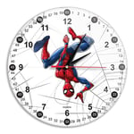 ERT GROUP Original et sous Licence Officielle Marvel, Horloge Murale silencieuse Brillante, Motif Spider Man 003 Design Unique, Aiguilles en métal Peint, 30,5 cm (12")