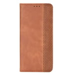 FINEONE Case for Motorola Moto G30, Premium Leather Wallet Magnetic Clasps Folio Book Style Cover, Brown