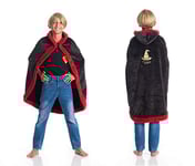 Kanguru Cape à CapucheWizard/Magicien Enfants, Couverture Polaire, Plaid canape, Deguisement Fille, Couverture Enfant, Couvre lit, Plaid Polaire, Plaid Enfant, Plaid Rouge et Noir, Taille 110 cm