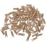 Lot de 100 Pinces à Linge en Bois Mini Pinces Décoratives Petite Clips de Papier Photo pour Bricolage - Coloris du bois - wood - Ahlsen