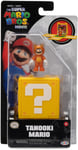 Jakks The Super Mario Bros Movie Mini Figure with Question Block Tanooki Mario