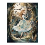 Alice In Wonderland Watercolour Down The Rabbit Hole Whimsical Magical Adventure Painting Unframed Wall Art Print Poster Home Decor Premium