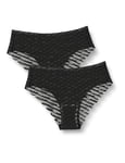 sloggi Women's Zero Lacy H Hipster 2P Underwear, Black, L